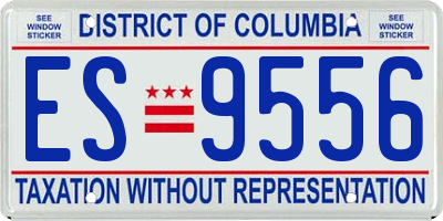 DC license plate ES9556