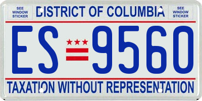 DC license plate ES9560