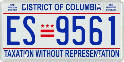 DC license plate ES9561