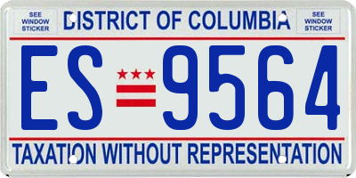 DC license plate ES9564