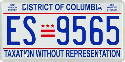 DC license plate ES9565