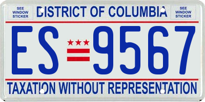 DC license plate ES9567