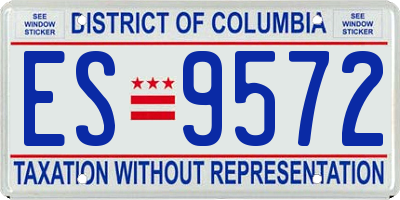 DC license plate ES9572