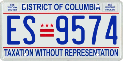 DC license plate ES9574