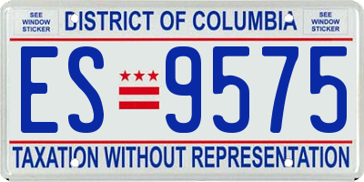 DC license plate ES9575