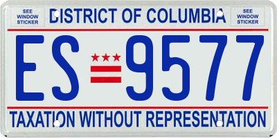 DC license plate ES9577