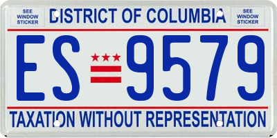 DC license plate ES9579