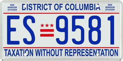 DC license plate ES9581