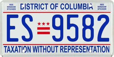 DC license plate ES9582