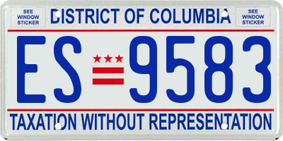 DC license plate ES9583