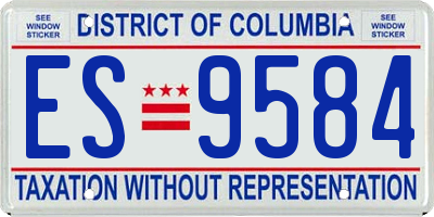 DC license plate ES9584