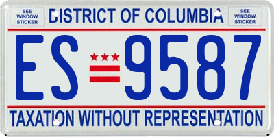 DC license plate ES9587