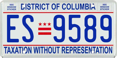 DC license plate ES9589