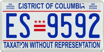DC license plate ES9592
