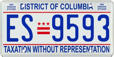 DC license plate ES9593