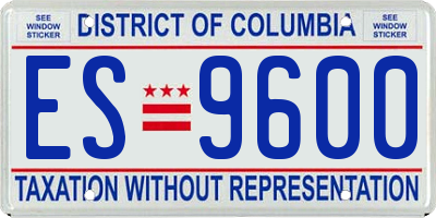 DC license plate ES9600