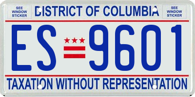 DC license plate ES9601