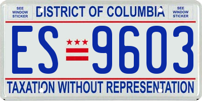DC license plate ES9603