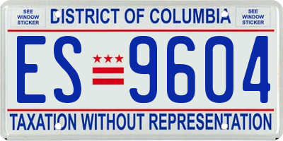 DC license plate ES9604