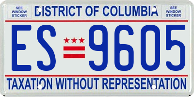 DC license plate ES9605