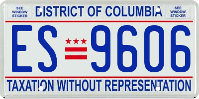 DC license plate ES9606