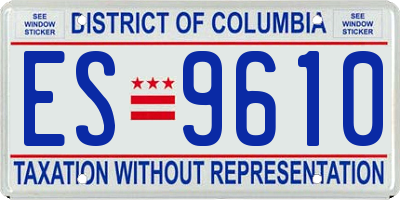 DC license plate ES9610