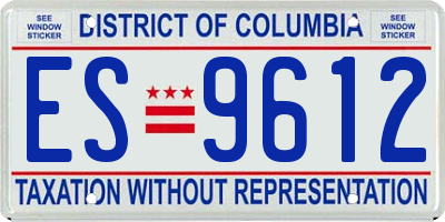 DC license plate ES9612