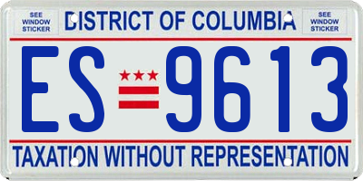 DC license plate ES9613
