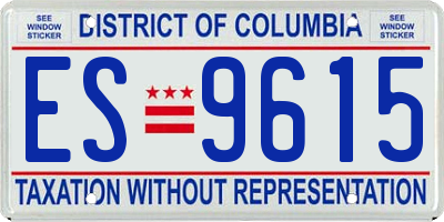 DC license plate ES9615