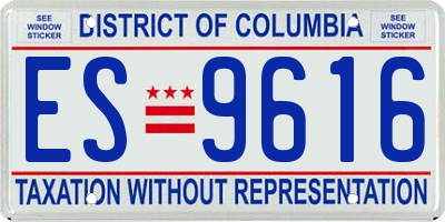 DC license plate ES9616