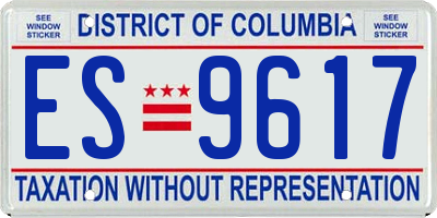 DC license plate ES9617