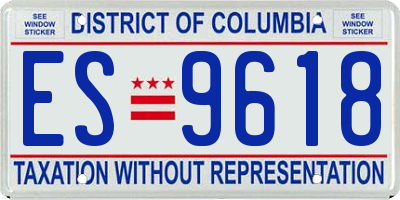 DC license plate ES9618