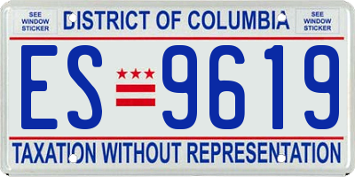 DC license plate ES9619