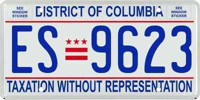 DC license plate ES9623