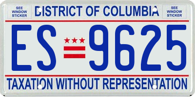 DC license plate ES9625