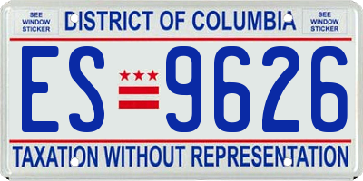 DC license plate ES9626