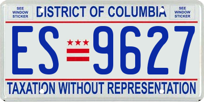 DC license plate ES9627