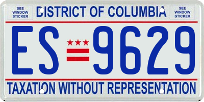 DC license plate ES9629