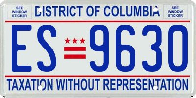 DC license plate ES9630
