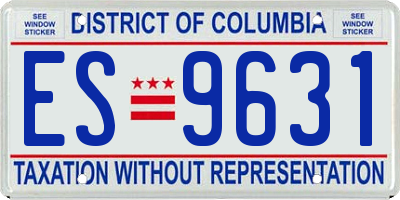 DC license plate ES9631