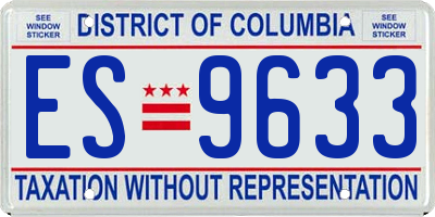 DC license plate ES9633