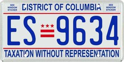 DC license plate ES9634