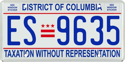 DC license plate ES9635
