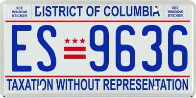 DC license plate ES9636
