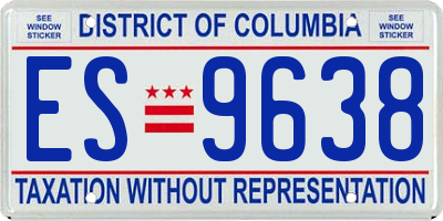 DC license plate ES9638