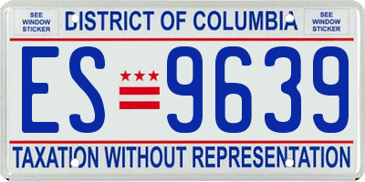 DC license plate ES9639