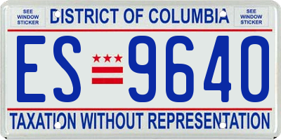 DC license plate ES9640