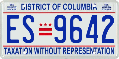 DC license plate ES9642