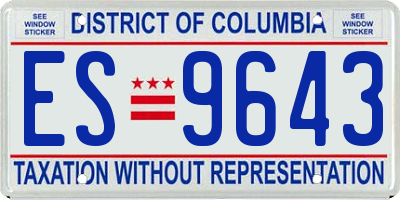 DC license plate ES9643