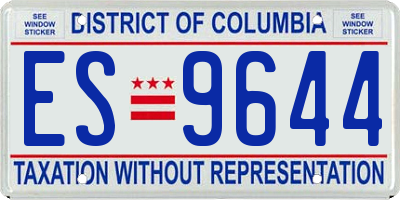 DC license plate ES9644